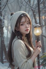 12593-59395151-a lovely painting of a girl in the forest with light snow falling,.jpeg