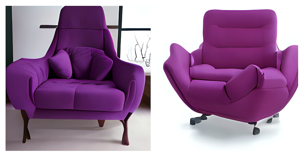 «Современное кресло фиолетового цвета»6