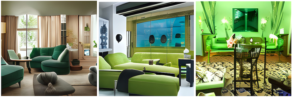 «Шикарная гостиная с зелеными креслами»5