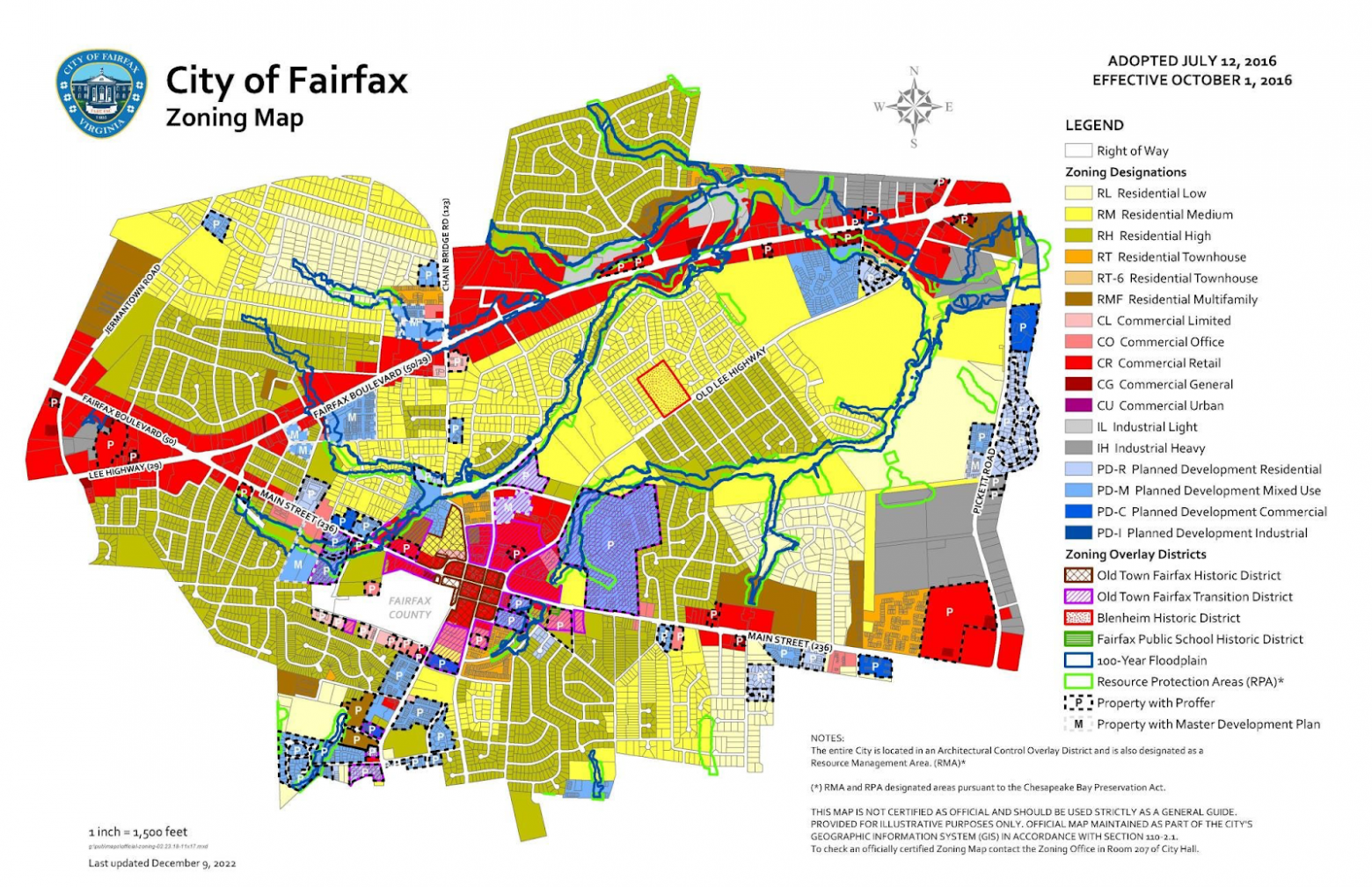 Карта зонирования города Фэрфакс | City of Fairfax4