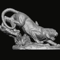 3D модель для печати статуи тигра