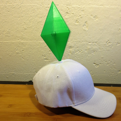 The Sims Plumbob LED шляпа, повседневный цельный костюм, носимый сливовый Боб Сим Алмаз с ремешком оголовья для косплея, комикона, Хэллоуина