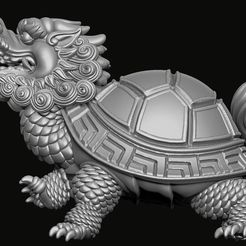 Статуэтка черепахи-дракона 3D печатная модель