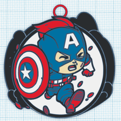 Брелок Капитан Америка в стиле Чиби
