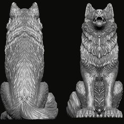 Статуя волка 3D печатная модель